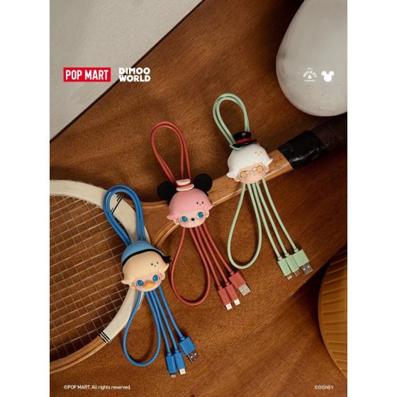 POPMART泡泡玛特DIMOO WORLD × 迪士尼系列二合一数据线盲盒周边